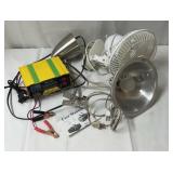Clip fan and lights battery charger 12-24V