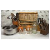 Group of terracotta kitchen items & more