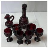 Vintage Avon cape cod ruby glass collection.
