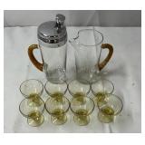 Vintage Carl Aubock shaker, pitcher and 8 small