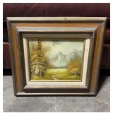 Signed Landscape Painting On Canvas 14.5x16.5