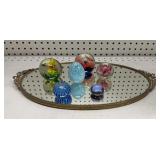 Group of unique paper weights & mirror