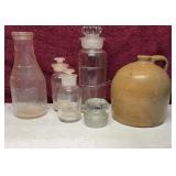 Assorted vintage glass & ceramic Jug