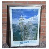 Framed 1991 Yosemite National Park Poster.