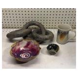 Group of Art Pottery, Chain, Bowls & Mug
