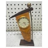 Mid-Century Modern Spalted Wood Desk Clock