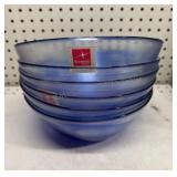 Set of 6 Bormioli Rocco Blue Swirl Bowls