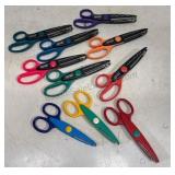 Lot of 7 Fiskars Paper Edgers Scissors