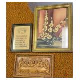 Religious Prints & Last Supper Plaster Panel