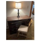 Desk W/ Chair & Lamp 18x43.5x30 inches tall