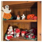 2 Shelves of Holiday Decor