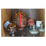 Candle Holders & Ceramic Turkeys
