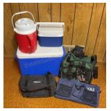Group of Coolers & Bags
