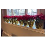 9 Artificial Poinsettia Plants 20 inches tall