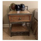 Wicker & Metal Night Stand 18x20x23.5
