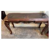 Beveled Glass Top Wood Sofa Table 20x52x29 inches
