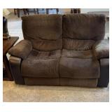Brown Reclining Love Seat 62 inches Wide 34