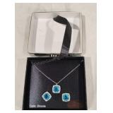Cubic Zirconia Pendant and Earring Set