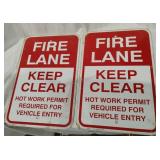 Pair of Fire Lane Metal Signs 18x12