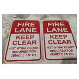 Pair of Fire Lane Metal Signs 18x12