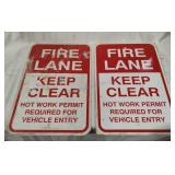 Pair of Fire Lane Metal Signs 18x12
