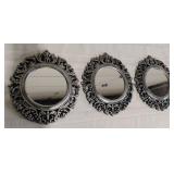 Trio of Decorative Wall Mirrors 10x9