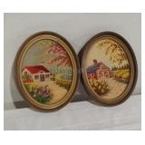 Vintage Framed Cross Stitch Art 10x8