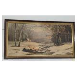 Large Robert Wood Framed Art 28x53