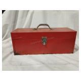 Red Metal Tool Box 8x19x7