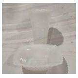 Milk Glass Vase and Decorative Bowl