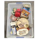 Tote of Assorted Vintage Tins