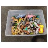 Tote of Assorted Toy Animal Figures