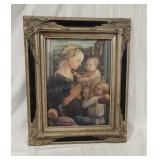 Vintage Madonna and Child Framed Art 23x19