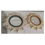Pair of Home Interiors Sun Mirrors 14x14