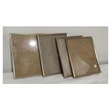 4 Matching Brass Tone Photo Frames 8x10