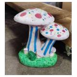 Painted Concrete Mushroom Statue 13x17