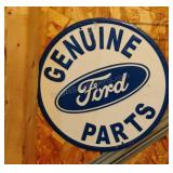 Round Genuine Ford Parts Metal Sign 12x12