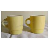 Pair of Vintage Fire King Sunny Yellow Mugs
