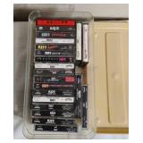 Kiss Cassette Tapes in Plastic Shoe Box