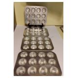 8 Mini Cupcake/Muffin Pans Sears, Aluminum