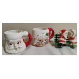 Vintage Lefton China Santa & Mrs Claus Mugs & More