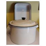 Vintage Enameled Stock Pot and Rectangle