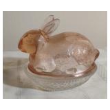 Pink Glass Bunny on a Nest