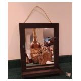 Hanging Wall Mirror with Shelf 20x16