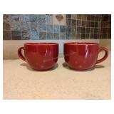 Pier One Burgundy Soup Mugs