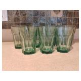 Libbey Green Drinking Glasses Set of 7