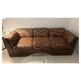 MCM Faux Leather Patchwork Sofa (Not Perfect)