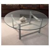 Glass Top Round Coffee Table 36x14 inches tall