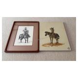 Signed Western Print & Painting
