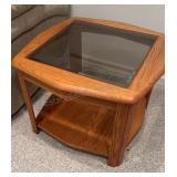 Glass Top Side Table 28x28x20 inches tall